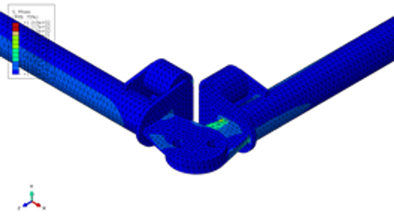 Original stress peak: connecting plate and roller seat at a corner.